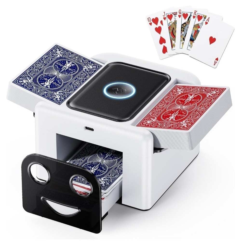 Automatic Card Shuffler Rechargeable 1-2 Deck Low Noise